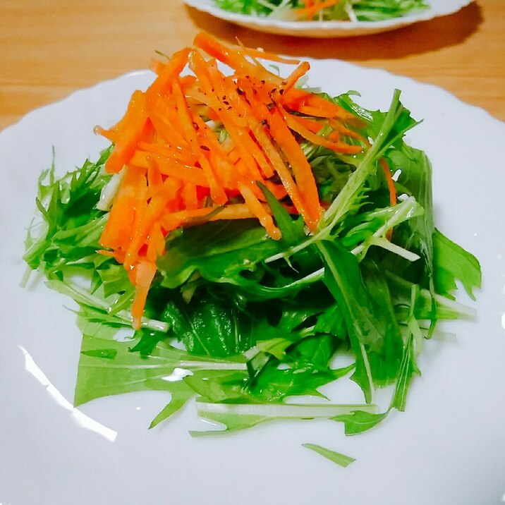 簡単！水菜と人参のサラダ